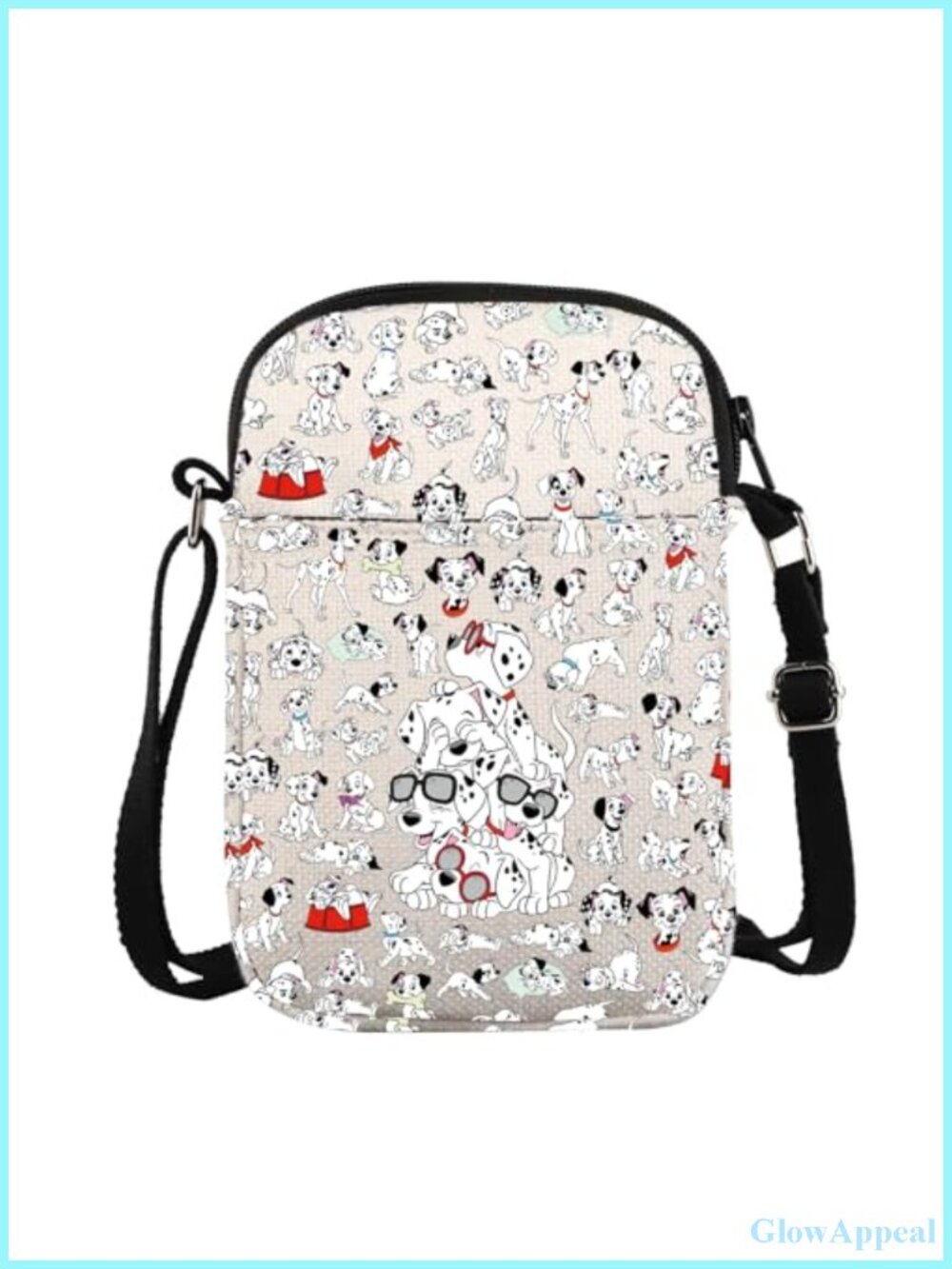 Canvas Crossbody Bag Dalmatian Dog Print Adjustable Strap Unisex